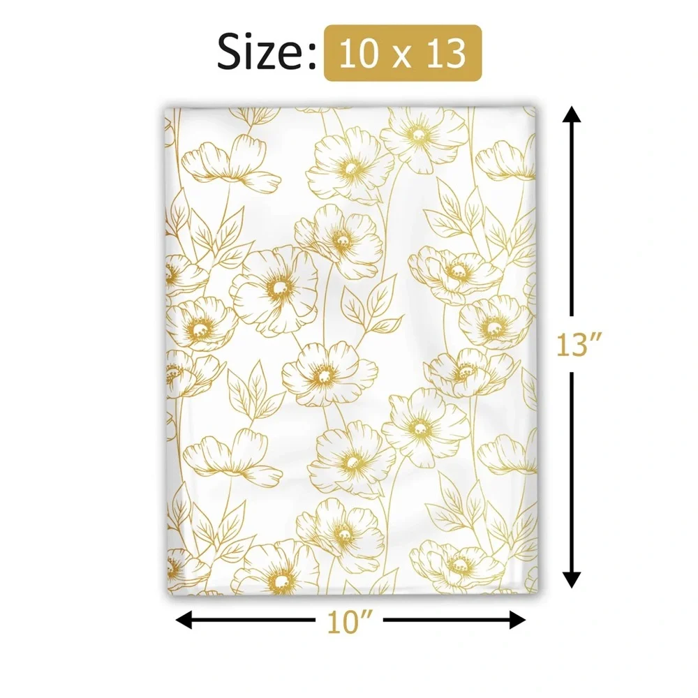 Gold Peonies Poly Mailer’s 10x13 Pack of 25